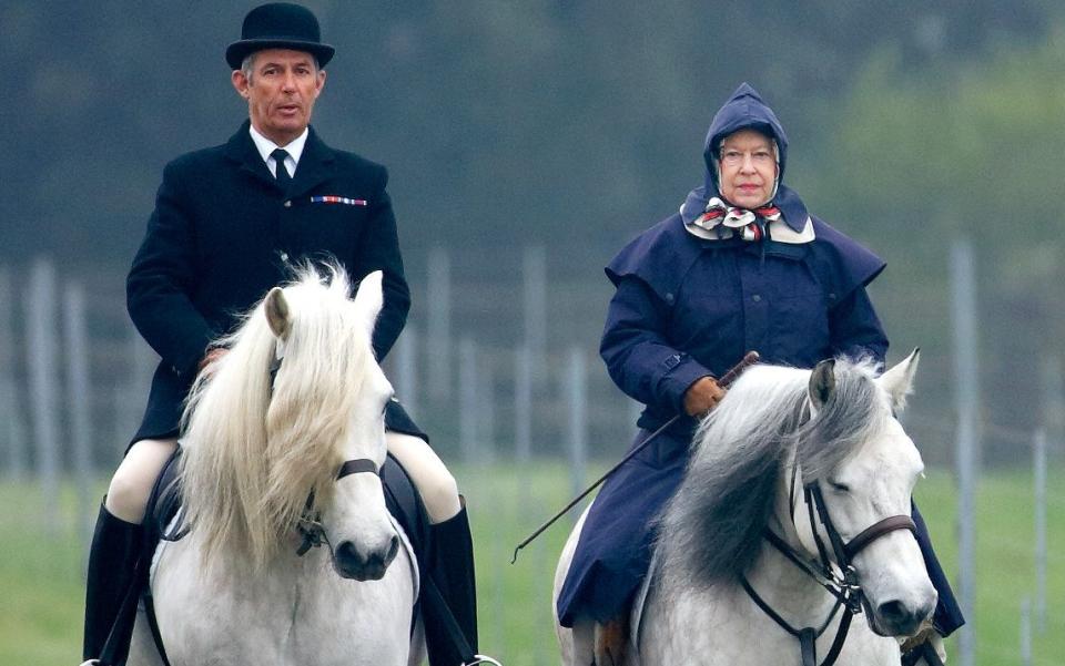 The Queen - 'The Queen comes out with a bag of chopped carrots, and off she toodles back to the castle a happy lady' - GETTY IMAGES