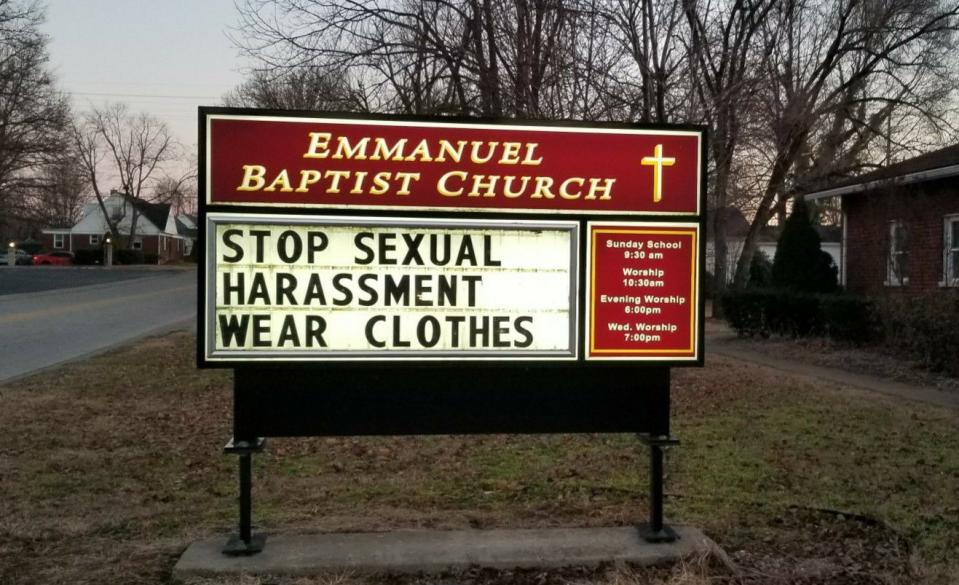 The sign outside of Emmanuel Baptist Church.