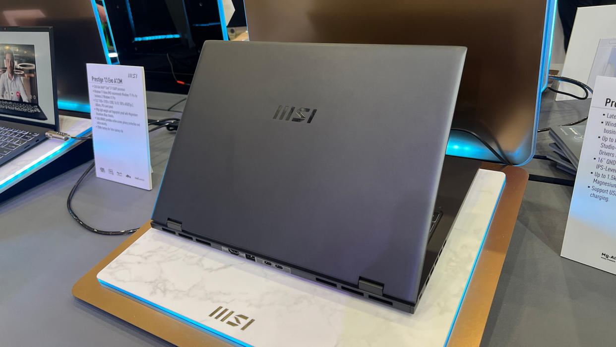  An MSI Prestige laptop at Computex 2023 