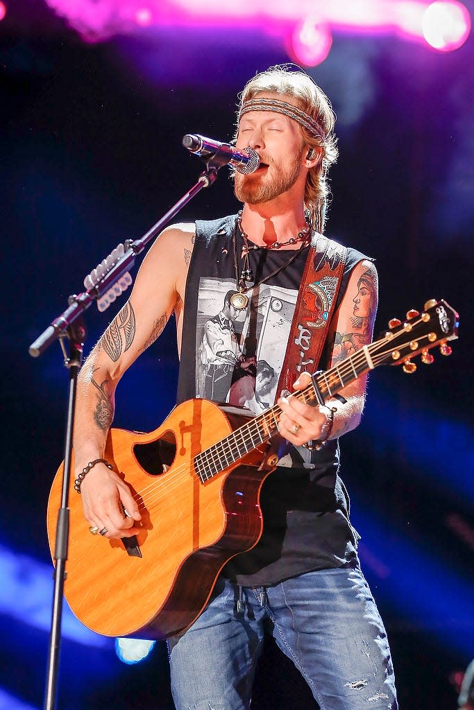 Brian Kelly of Florida Georgia Line performs at the CMA Music Festival at Nissan Stadium on Saturday, June 11, 2016, in Nashville, Tenn. (Photo by Al Wagner/Invision/AP)