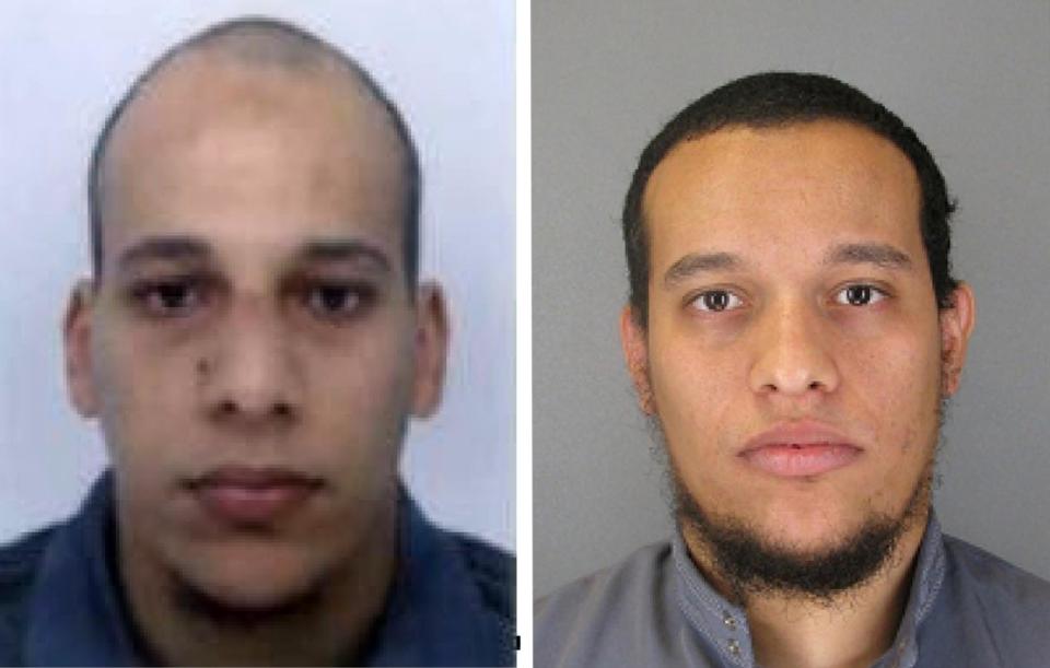 Charif Kouachi, a la izquierda, y Said Kouachi, son los hermanos que mataron en París a 12 personas dentro de un semanario satírico francés que hacía mofa del islám, según la policía francesa, que difundió el retrato de los sospechosos el jueves 8 de enero de 2015. (AP Foto/Prefectura de la Policía de París)