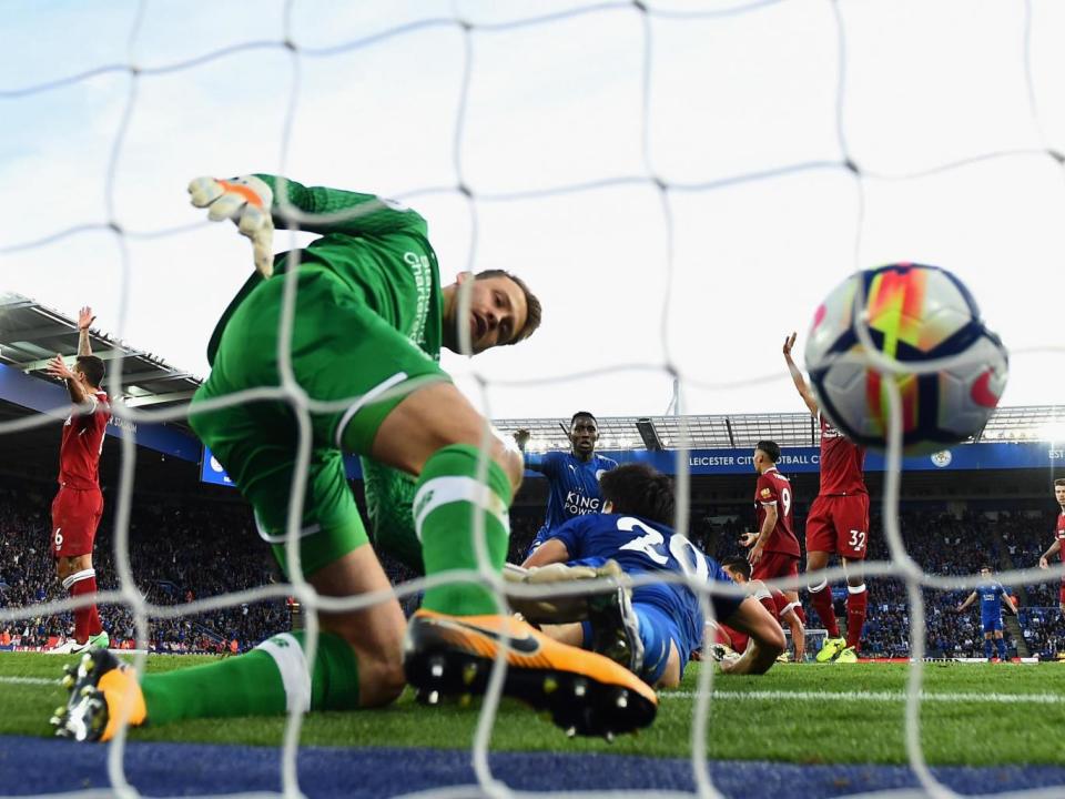 Simon Mignolet was at fault for Leicester's opener and gave a penalty away (Getty Images)