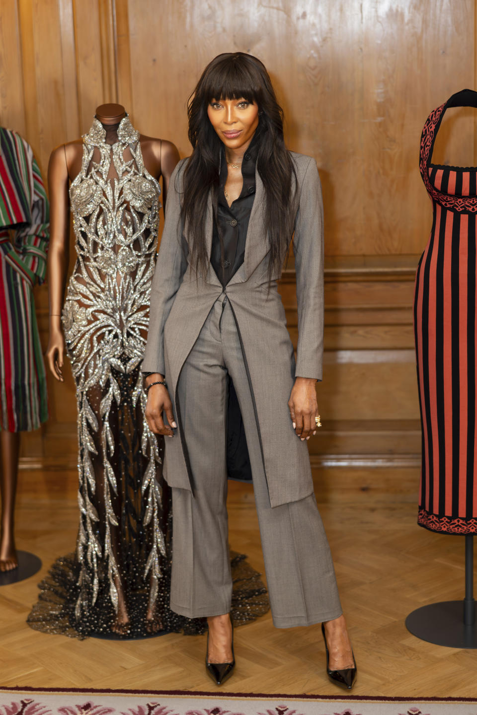 Model Naomi Campbell poses for photographers during a photocall to promote the upcoming exhibition 'Naomi: In Fashion' at the Victoria & Albert Museum celebrating her 40 years in fashion, at the at The Dorchester hotel, in London, Wednesday, March 13, 2024. (Vianney Le Caer/Invision/AP)