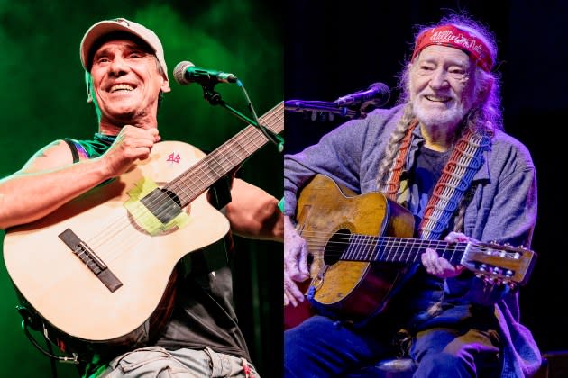 Manu Chao and Willie Nelson. - Credit: Sergione Infuso/Corbis/Getty Images; Gary Miller/Getty Images/Shock Inc