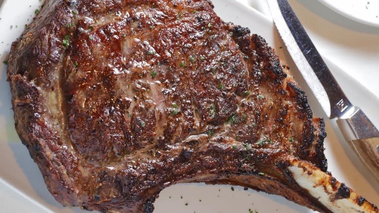 Fleming's tomahawk steak