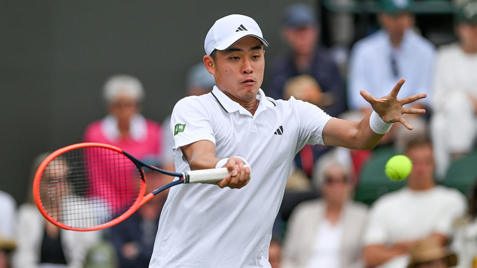 Seen here, Wu Yibing in action during the 2023 Wimbledon grand slam. 