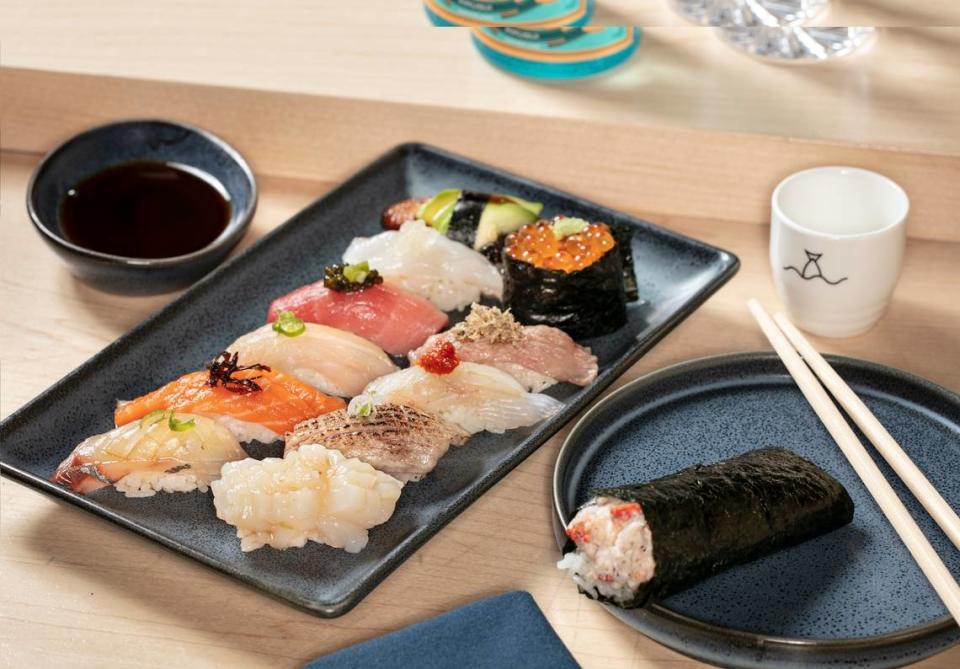 Bondi’s omakase experience, which includes 11 pieces of fish and a handroll, costs $75 per person.