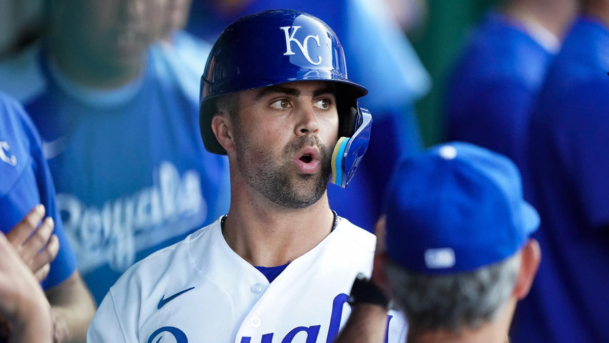 Whit Merrifield of the Toronto Blue Jays poses for a portrait with