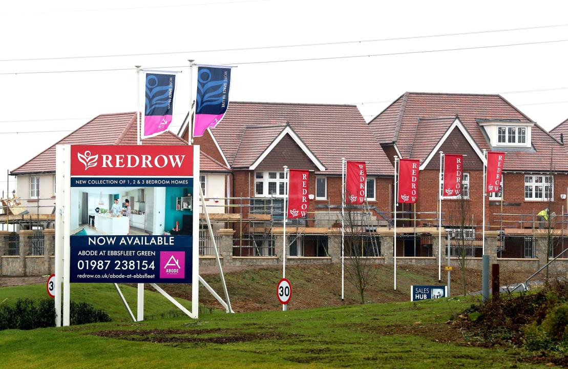 A general view of new homes being built