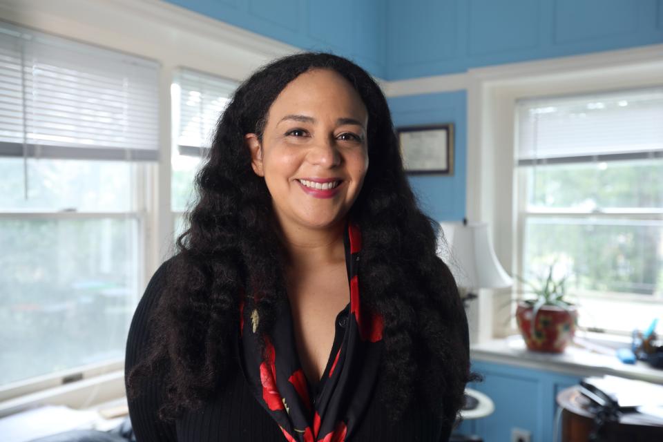 Environmental activist Raya Salter at her New Rochelle home March 31, 2022. She is a member of the New York State Climate Action Council,