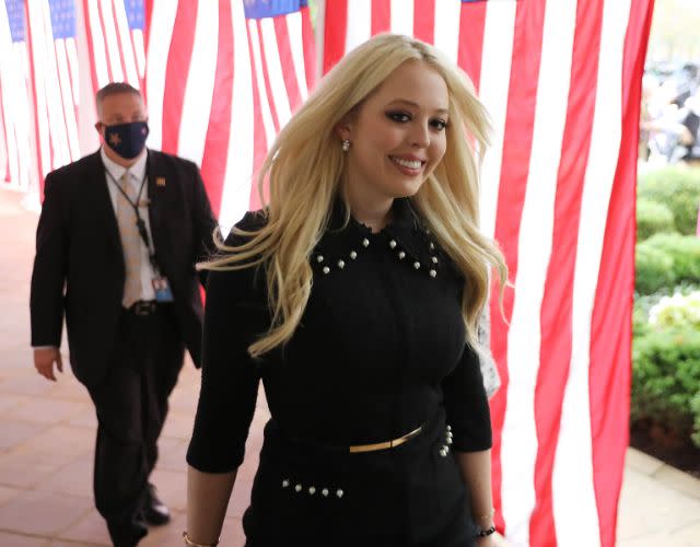 WASHINGTON, DC – SEPTEMBER 26: Tiffany Trump, daughter of President Donald Trump, arrives for a ceremony where her father will introduce 7th U.S. Circuit Court Judge Amy Coney Barrett, 48, as his nominee to the Supreme Court in the Rose Garden at the White House September 26, 2020 in Washington, DC. With 38 days until the election, Trump tapped Barrett to be his third Supreme Court nominee in just four years and to replace the late Associate Justice Ruth Bader Ginsburg, who will be buried at Arlington National Cemetery on Tuesday. (Photo by Chip Somodevilla/Getty Images)