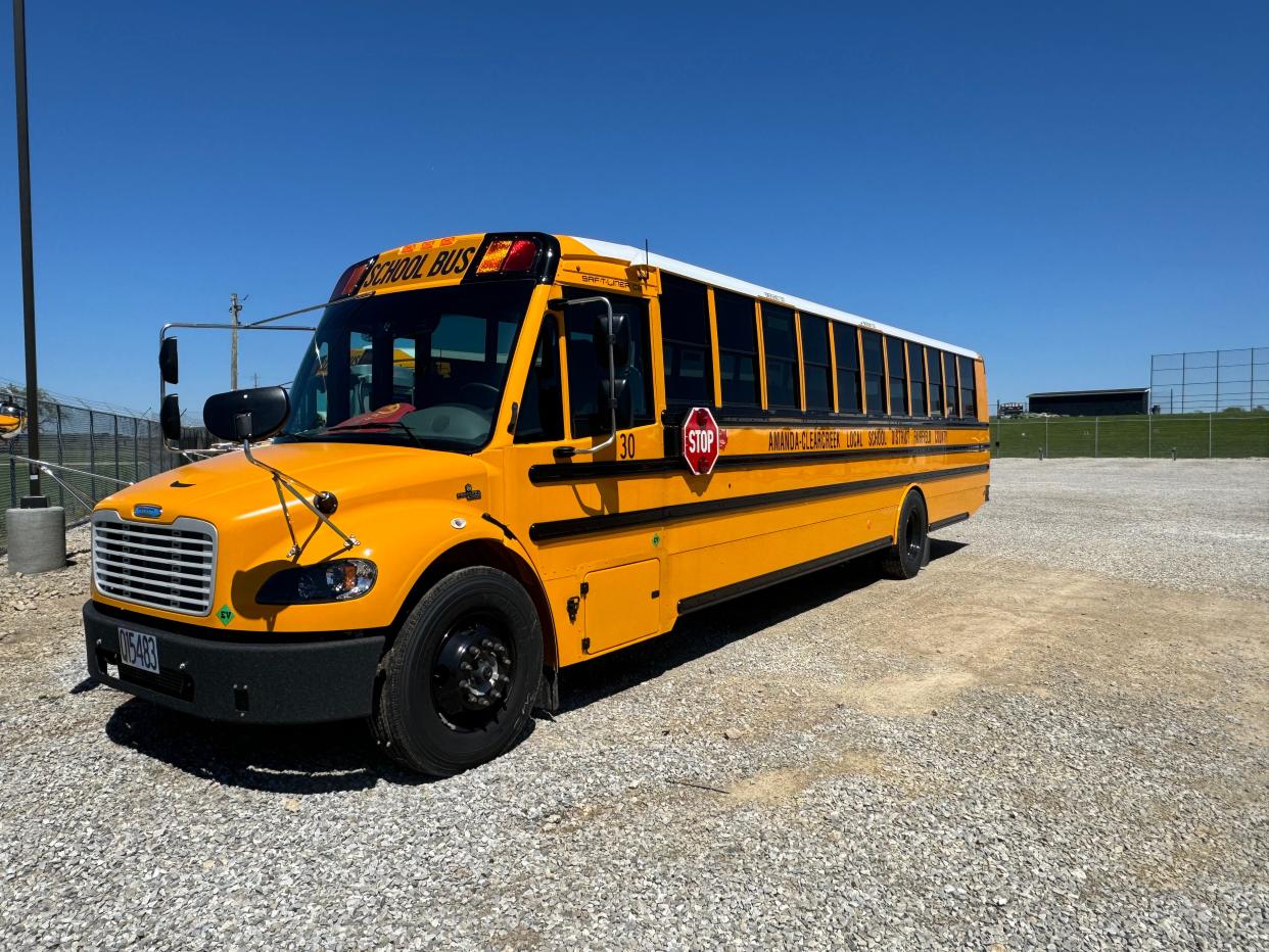 The Amanda-Clearcreek Local School District received $790,000 from the Environmental Protection Agency's 2022 clean school bus rebate to help buy the Saf-T-Liner CR Jouley electric buses.