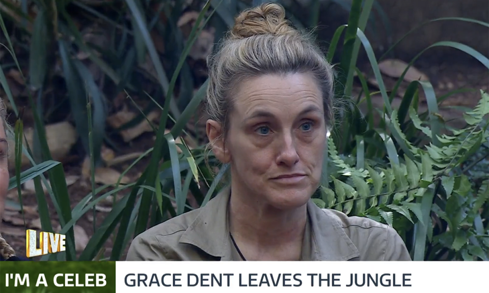 Grace Dent quits I'm A Celebrity (ITV screengrab)