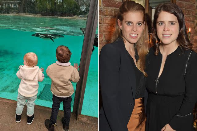 <p>Princess Eugenie/Instagram; David M. Benett/Dave Benett/Getty</p> Sienna Mapelli Mozzi and August Brooksbank; Princess Beatrice and Princess Eugenie.