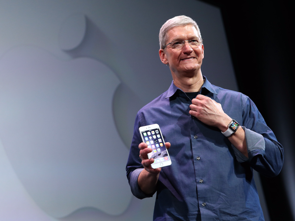 Tim Cook with iPhone