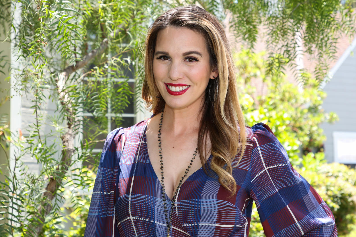 UNIVERSAL CITY, CALIFORNIA - JULY 17: Actress / TV Personality Christy Carlson Romano visits Hallmark's 