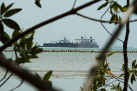 FILE PHOTO: Supertankers used as floating oil storage vessels off the coast of Johor, Malaysia, November 12, 2016. REUTERS/Henning Gloystein/File Photo/File Photo/File Photo