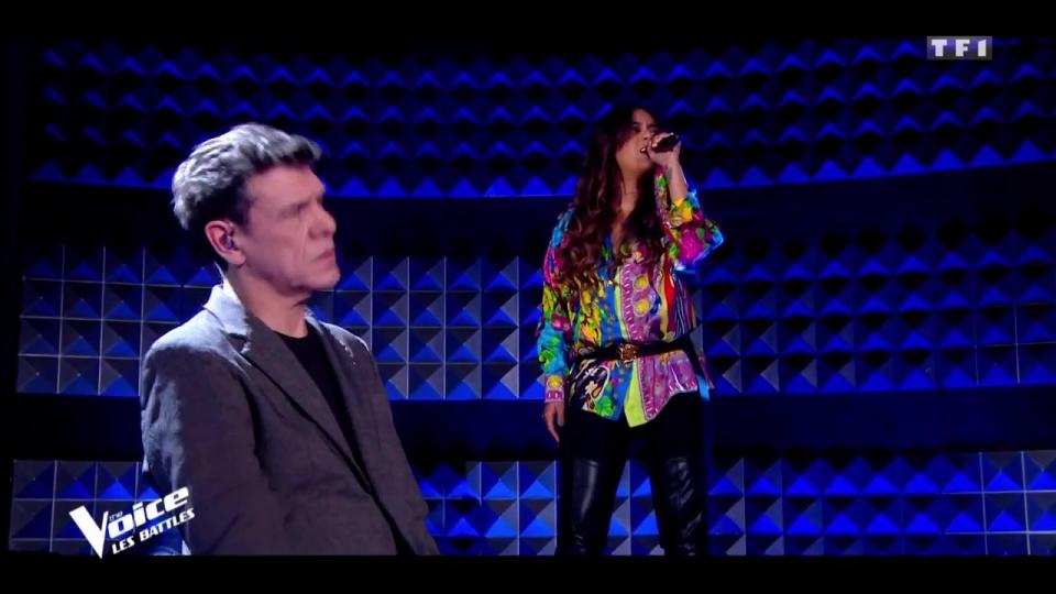 Amel Bent lors des Battles de The Voice. © Capture d'écran TF1