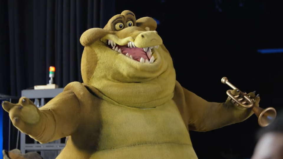 Louie animatronic for Tiana's Bayou Adventure