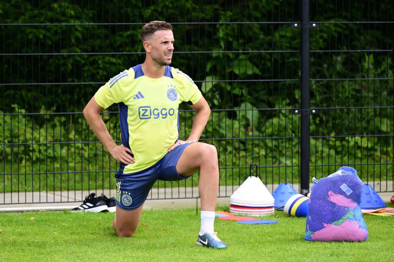 Jordan Henderson of Ajax during the first training of the 2024-2025 season of Ajax Amsterdam at Sportcomplex De Toekomst on June 20, 2024 in Amsterdam, Netherlands.