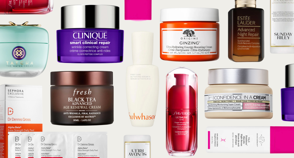 Best anti-aging products on Sephora, fresh black tea age renewal cream, origins ginzing cream, it confident in a cream, anti aging bestsellers sephora canada, (photos via Sephora)