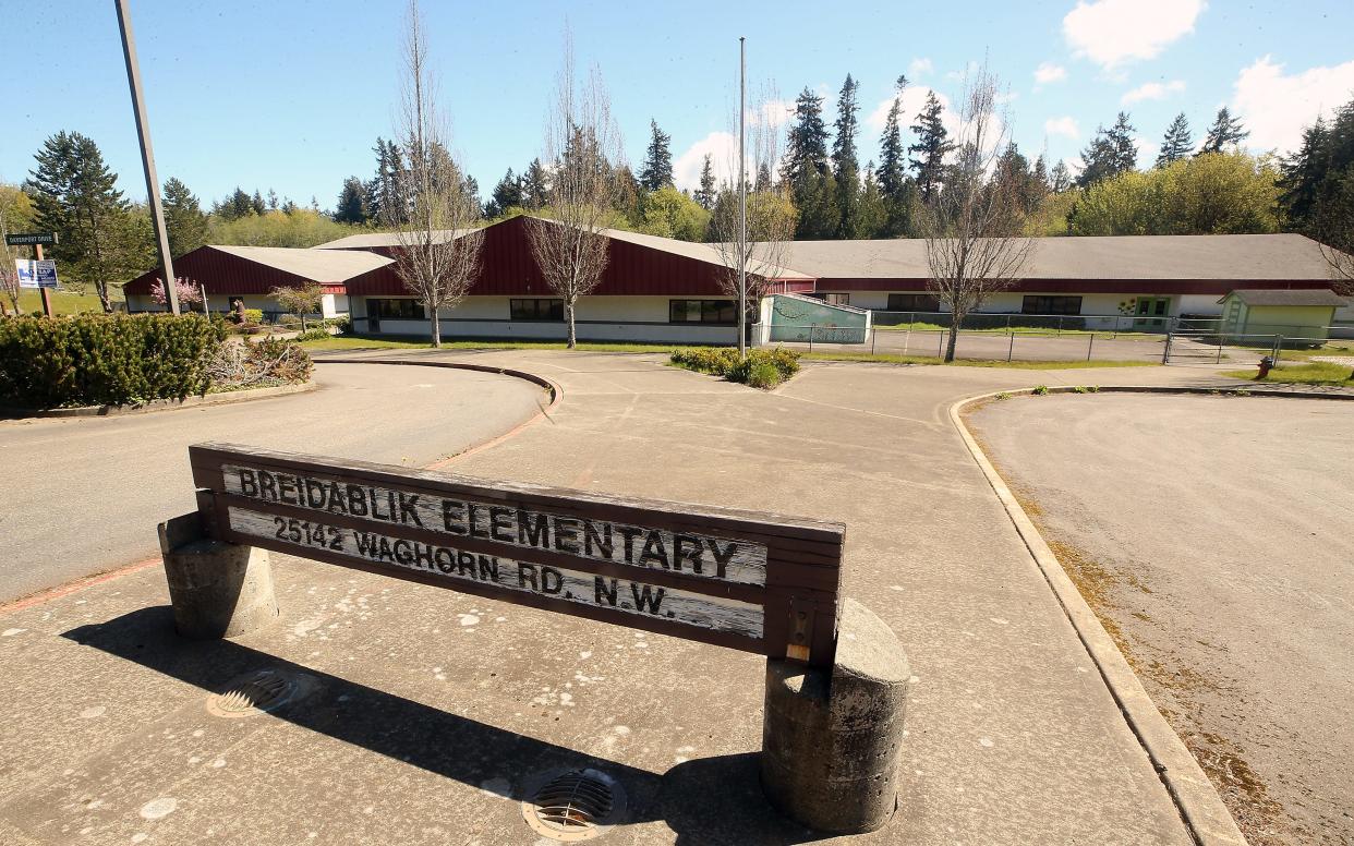 Breidablik Elementary School building in Poulsbo on Monday, April 22, 2024.