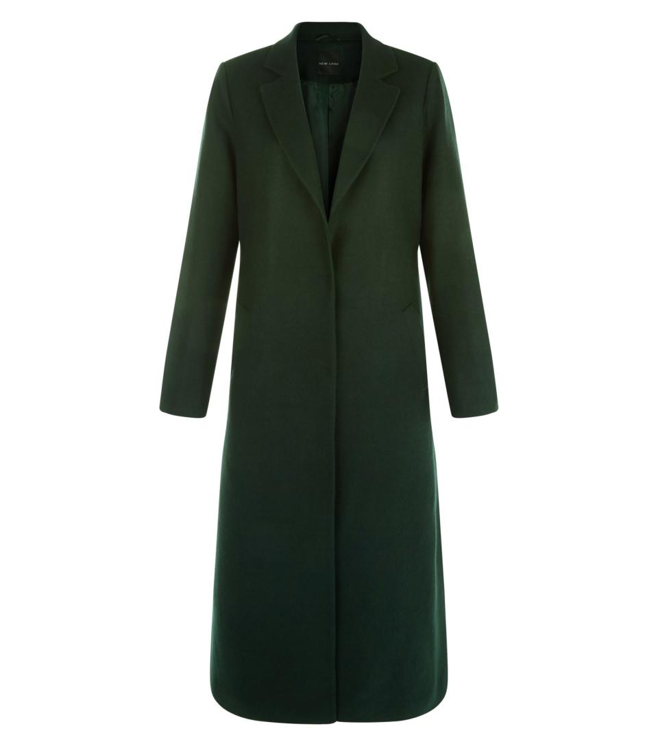 Forest green longline coat