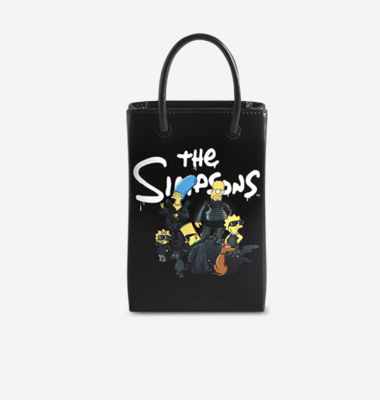 Balenciaga x The Simpsons Mini Shopping Bag Yellow in Calfskin