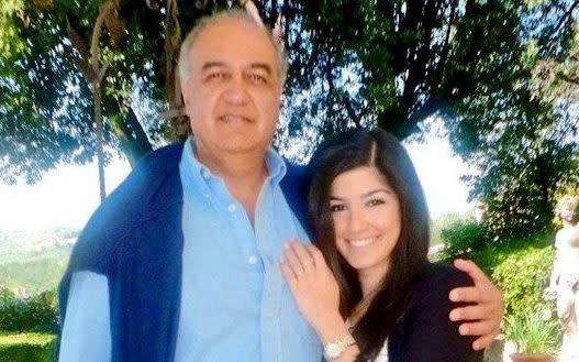 Morad Tahbaz with his daughter, Roxanne, who has campaigned in Britain for ministers to do more to secure his release