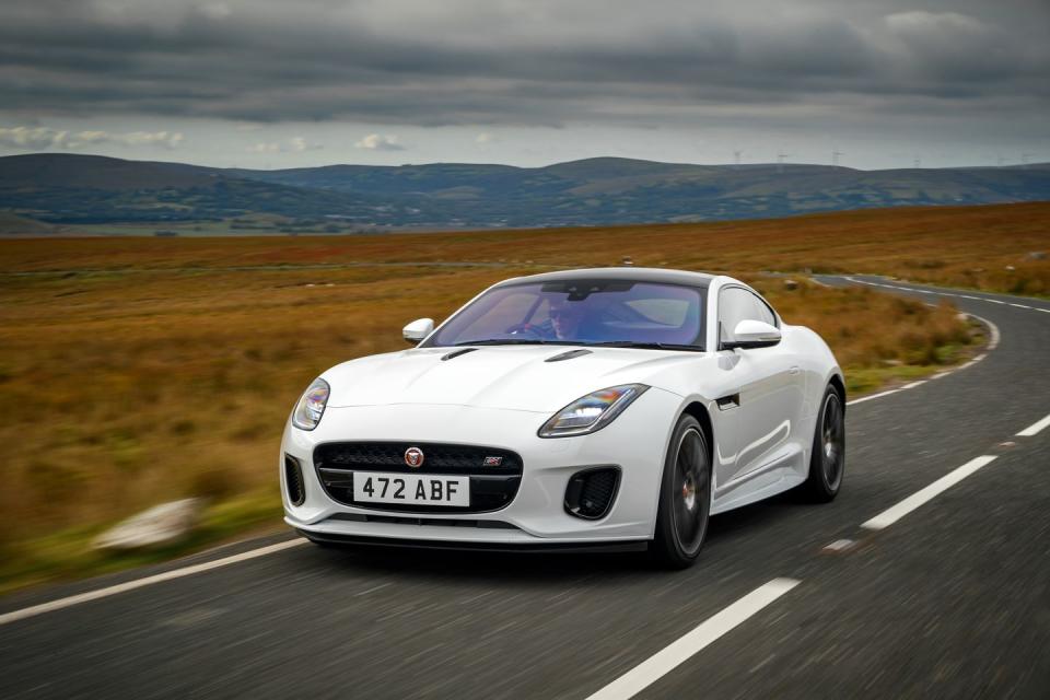 <p>All right, now we're getting into the real comparisons. Like the Supra, <a href="https://www.caranddriver.com/jaguar/f-type" rel="nofollow noopener" target="_blank" data-ylk="slk:Jaguar's F-type;elm:context_link;itc:0;sec:content-canvas" class="link ">Jaguar's F-type</a> is a two-door, two-seat liftback coupe that's only available with an eight-speed automatic transmission. (Okay, there's a convertible version too.) The F-type's base engine is <a href="https://www.caranddriver.com/reviews/a23070282/2018-jaguar-f-type-four-cylinder-convertible/" rel="nofollow noopener" target="_blank" data-ylk="slk:a turbocharged 2.0-liter four;elm:context_link;itc:0;sec:content-canvas" class="link ">a turbocharged 2.0-liter four</a> with 296 horsepower, and it can't best the Supra. The F-type 2.0T's <strong>combined figure of 26 mpg</strong> matches the Supra, but its <strong>23 city and 30 highway</strong> ratings are each 1 mpg less than what the Supra achieves.</p><p>Then there's the F-type's uplevel engine, which is a supercharged 3.0-liter V-6 that comes in multiple states of tune. The standard version makes 340 horses and is rated by the EPA at 23 combined, 20 city, and 28 highway, a far cry from the Supra's 26/24/31. The F-type S, which has 380 horsepower, gets 1 mpg less in each section, and the all-wheel-drive F-type S is 1 mpg lower still.</p>