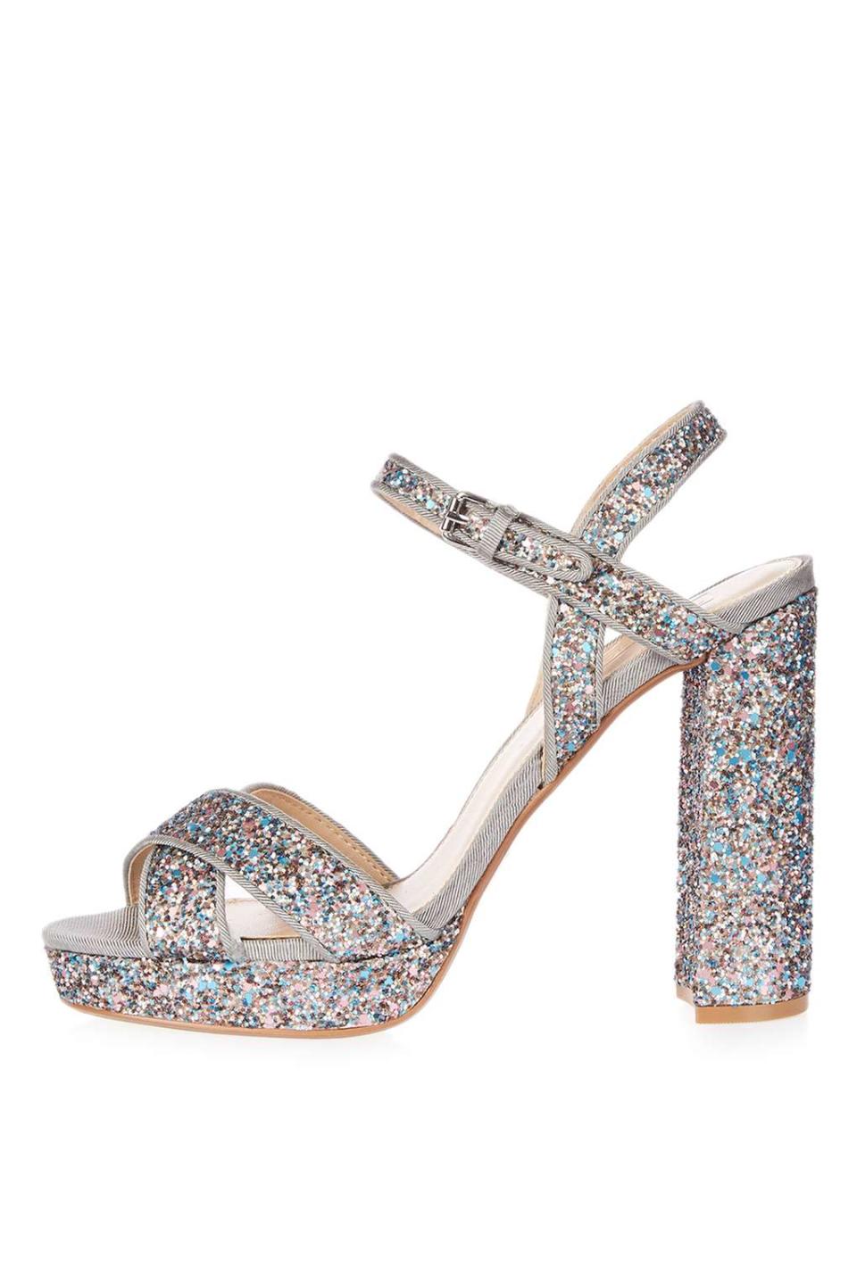 Major Cross Strap Glitter Sandals