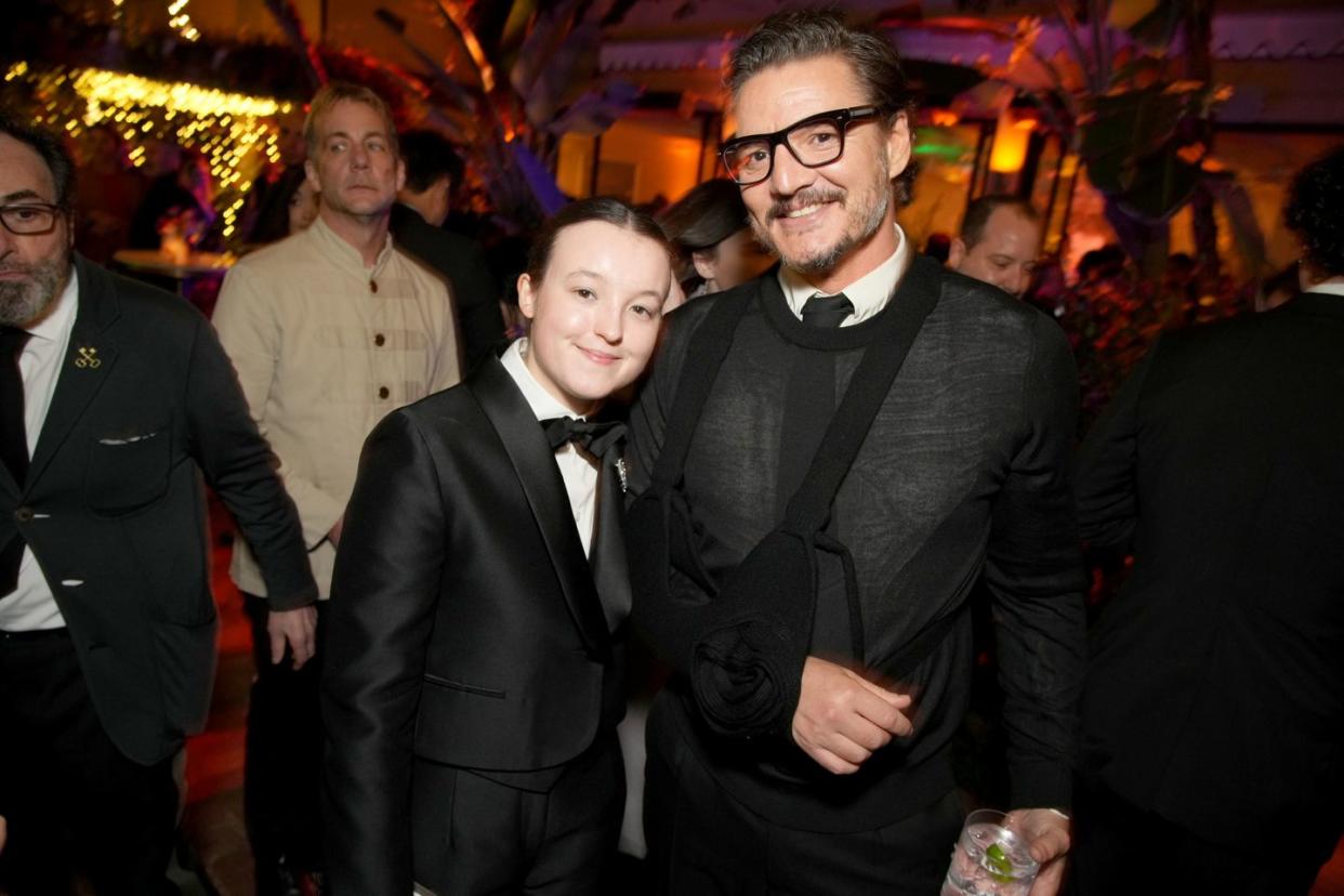 bella ramsey and pedro pascal at hbo max post emmys reception and party