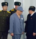 Kenneth Bae, a Korean-American Christian missionary who has been detained in North Korea for more than a year, appears before a limited number of media outlets in Pyongyang, in this photo taken by Kyodo January 20, 2014. U.S. missionary Kenneth Bae, imprisoned in reclusive North Korea for more than a year, said on Monday he wants to return to his family as soon as possible and hopes the United States will help, Japan's Kyodo news agency reported. (REUTERS/Kyodo)