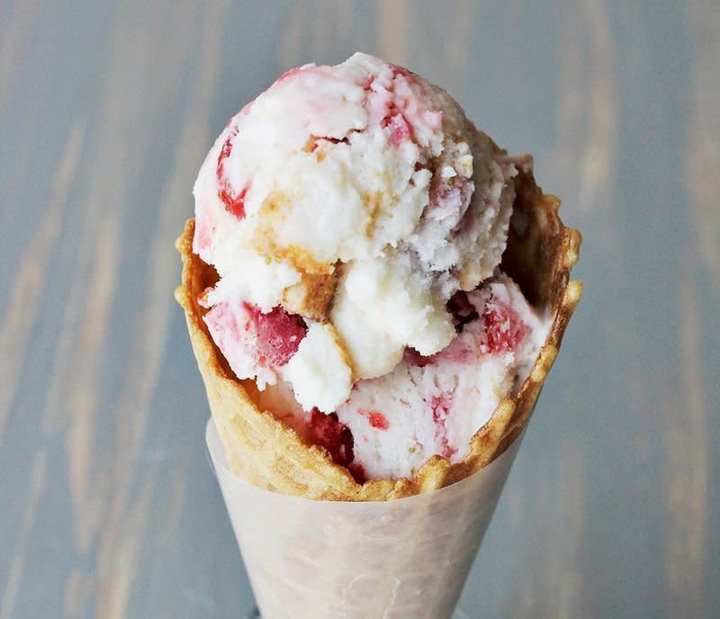<strong>Get the <a href="http://www.abeautifulmess.com/2013/04/strawberries-angel-food-ice-cream.html" target="_blank">Strawberries + Angel Food Ice Cream</a> recipe from A Beautiful Mess</strong>