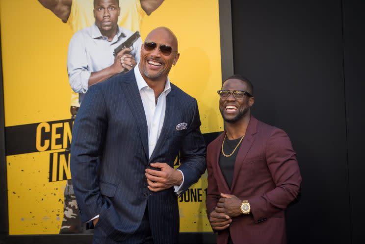 Future 'Jumanji' stars at the 'Central Intelligence' premiere (Photo: Jason Kempin/Getty Images)