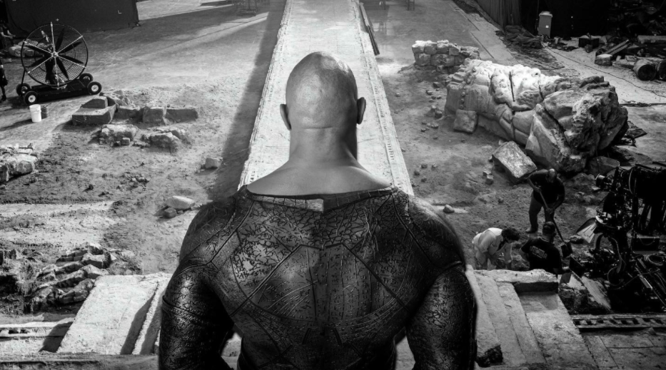 The Rock shared a closer look at his Black Adam suit on Instagram (instagram/therock)