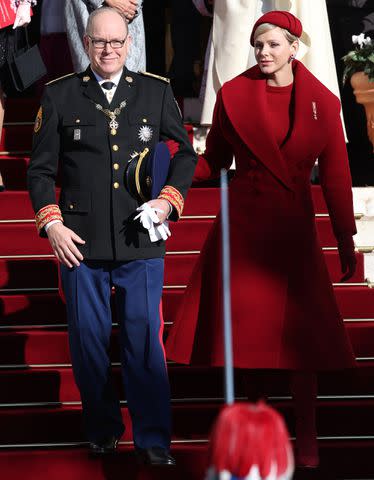 <p>Pascal Le Segretain/Getty </p> Princess Charlene of Monaco and Prince Albert II of Monaco