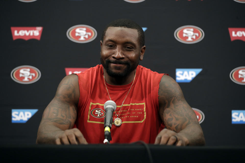 San Francisco 49ers' NaVorro Bowman is reportedly being shopped for a trade. (AP)