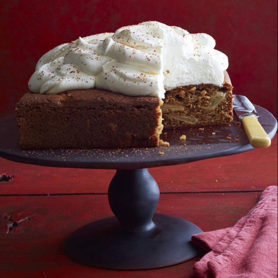 <p>Sour cream in both the batter <em>and</em> the frosting gives this apple-filled cake extra richness and a little tang.</p><p><em><a href="https://www.womansday.com/food-recipes/food-drinks/recipes/a12022/apple-spice-cake-recipe-wdy1014/" rel="nofollow noopener" target="_blank" data-ylk="slk:Get the recipe from Woman's Day »;elm:context_link;itc:0;sec:content-canvas" class="link ">Get the recipe from Woman's Day »</a></em></p>