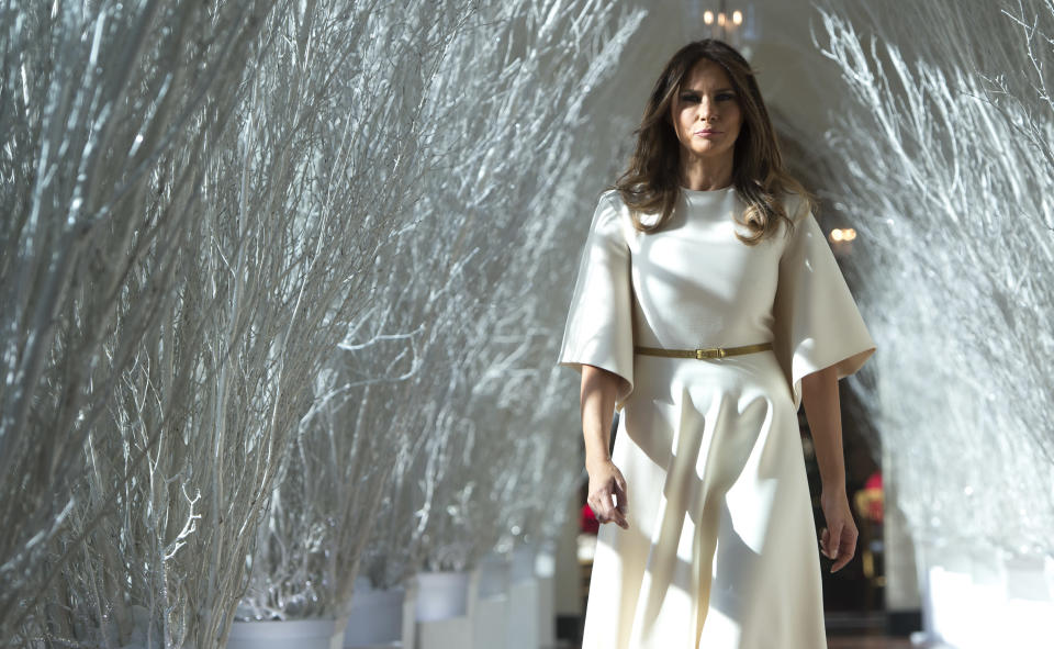 Melania Trump’s White House Christmas decorations have been mocked [Photo: Getty]