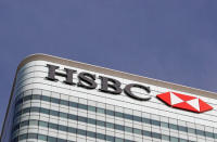 FILE PHOTO: The HSBC bank logo is seen at their offices in the Canary Wharf financial district in London, Britain, March 3, 2016. REUTERS/Reinhard Krause/File Photo