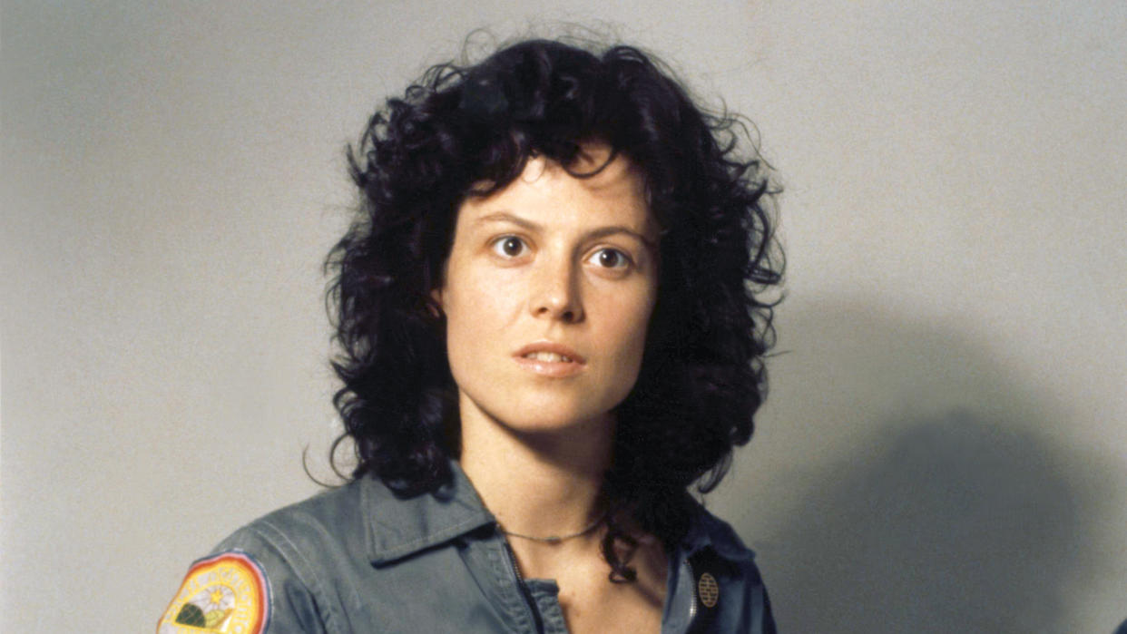 Sigourney Weaver on the set of 'Alien', directed by Ridley Scott. (Photo by Sunset Boulevard/Corbis via Getty Images)