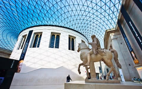 The British Museum runs excellent children's craft workshops from the great hall at half-term - Credit: GONZALO AZUMENDI
