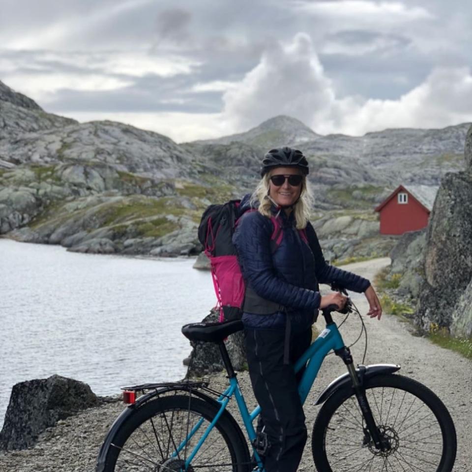 Crown Princess Mette Marit of Norway stayed active during the summer, embarking on a scenic bike tour.