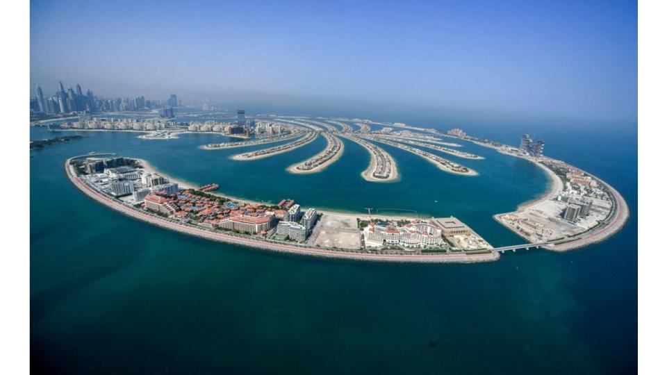 The Palm Jumeirah archipelago off the Gulf emirate of Dubai