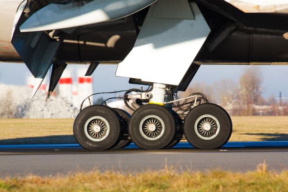 main gear of huge airplane