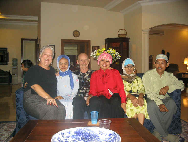 Carol Anne and Bob Elston with Indonesian friends in 2003 in Jakarta.