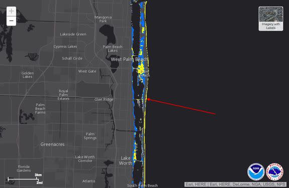 Storm surge inundation graphic as of Thursday morning Oct. 6, 2016.