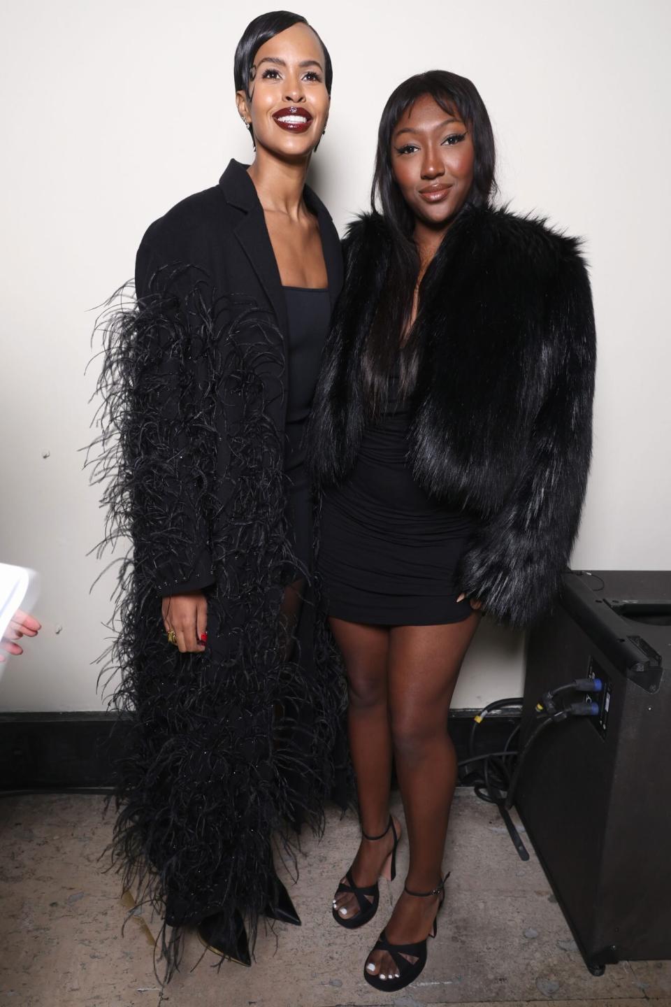 PARIS, FRANCE - MARCH 04: (EDITORIAL USE ONLY - For Non-Editorial use please seek approval from Fashion House) Sabrina Dhowre Elba and guest attend the Elie Saab Womenswear Fall Winter 2023-2024 show as part of Paris Fashion Week on March 04, 2023 in Paris, France. (Photo by Pascal Le Segretain/Getty Images)