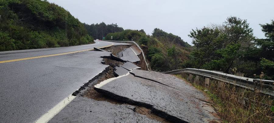 PHOTOS: New landslide eats coastal road in Tillamook County